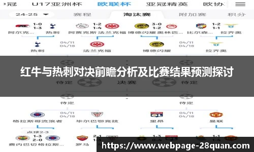 红牛与热刺对决前瞻分析及比赛结果预测探讨